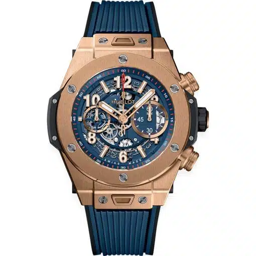 Best replica Hublot watch 411.ox.5189.rx Big Bang UNICO 45mm Mens Watch King Gold Blue