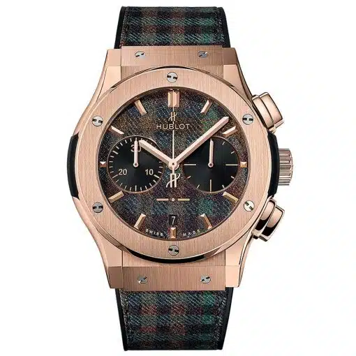 Best replica Hublot watch 521.OX.2705.NR.ITI17 Classic Fusion Chronograph 45mm Mens Watch Tartan King Gold