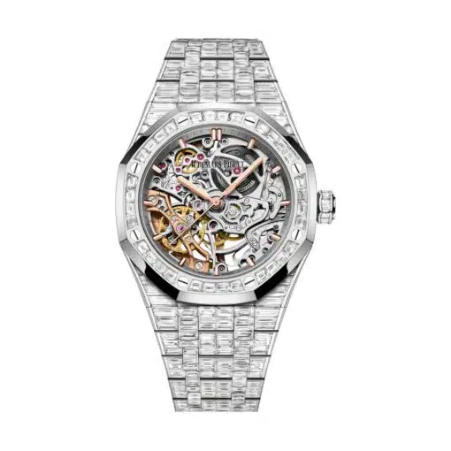 Best replica Audemars Piguet 15469BC.ZZ.1260BC.01 Royal Oak Skeleton Rhodium Dial White Gold Bracelet watch