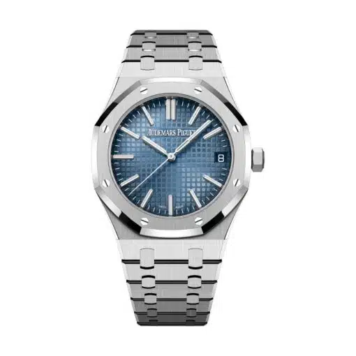 Best replica Audemars Piguet 15510BC.OO.1320BC.02 Royal Oak Blue Dial White Gold Bracelet Watch watch