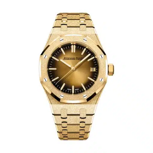 Best replica Audemars Piguet 15550BA.GG.1356BA.01 Royal Oak Yellow Dial Yellow Gold Bracelet watch