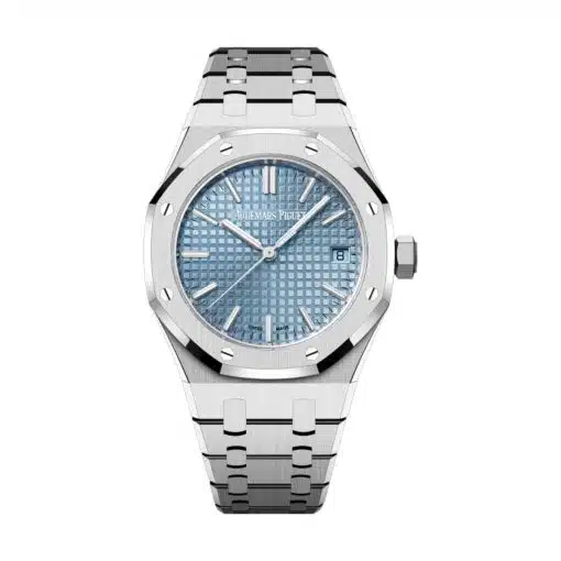 Best replica Audemars Piguet 15550ST.OO.1356ST.08 Royal Oak Light Blue Dial Stainless Steel Bracelet watch