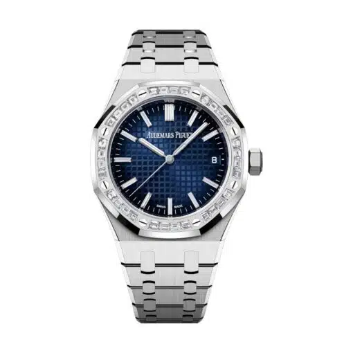 Best replica Audemars Piguet 15551BC.ZZ.1356BC.01 Royal Oak Blue Dial White Gold Bracelet watch