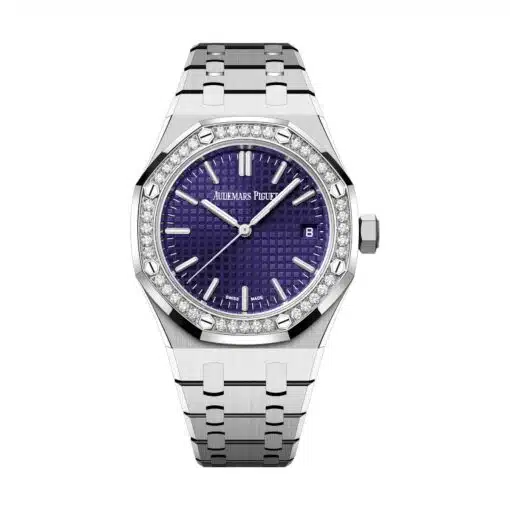 Best replica Audemars Piguet watch 15551BC.ZZ.1356BC.02 Royal Oak Purple Dial White Gold Bracelet