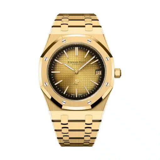 Best replica Audemars Piguet 16202BA.OO.1240BA.02 Royal Oak Yellow Dial Yellow Gold Bracelet watch