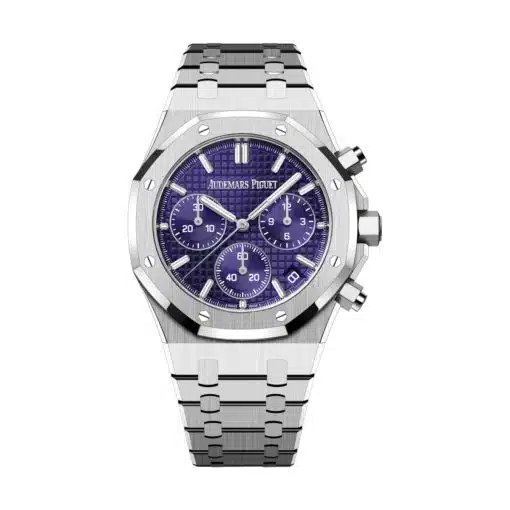 Best replica Audemars Piguet watch 26240BC.OO.1320BC.01 Royal Oak Purple Dial White Gold Bracelet Watch