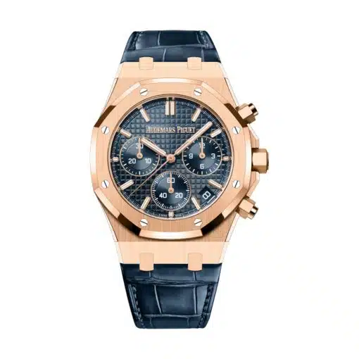 Best replica Audemars Piguet 26240OR.OO.D315CR.02 Royal Oak Blue Dial Blue Leather Strap watch