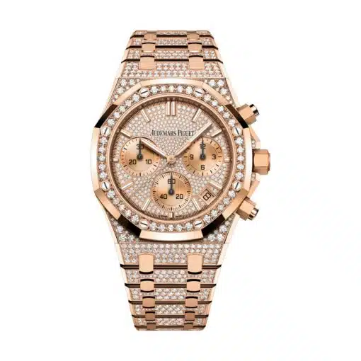 Best replica Audemars Piguet 26242OR.ZZ.1322OR.02 Royal Oak Diamond Dial Pink Gold Bracelet Watch watch