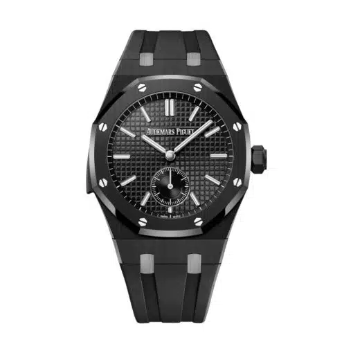 Best replica Audemars Piguet 26591CE.OO.D002CA.01 Royal Oak Black Dial Black Rubber Strap watch