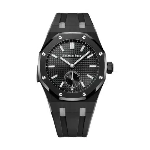 Best replica Audemars Piguet 26591CE.OO.D002CA.02 Royal Oak Black Dial Black Rubber Strap watch