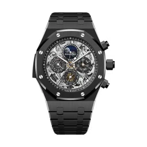 Best replica Audemars Piguet 26605CE.OO.1248CE.01 Royal Oak Sapphire Dial Black Ceramic Bracelet Watch watch