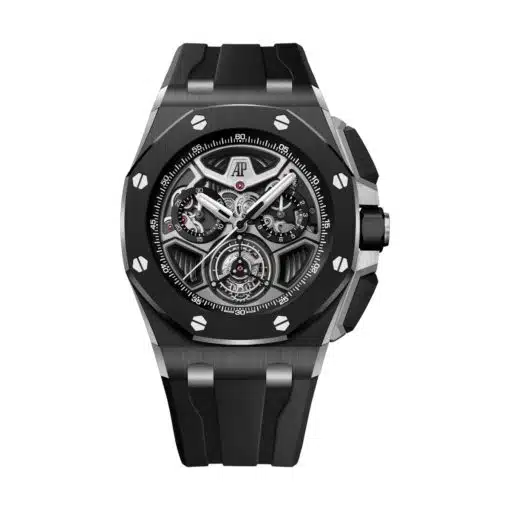 Best replica Audemars Piguet 26622CE.OO.D002CA.01 Royal Oak Offshore Black Dial Black Rubber Strap watch