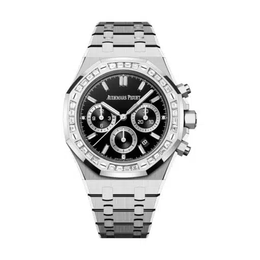 Best replica Audemars Piguet 26715BC.ZZ.1356BC.02 Royal Oak Onyx Dial White Gold Bracelet watch