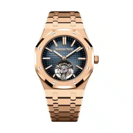 Best replica Audemars Piguet 26730OR.OO.1320OR.02 Royal Oak Blue Dial Pink Gold Bracelet Watch watch