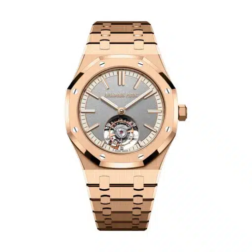 Best replica Audemars Piguet 26730OR.OO.1320OR.05 Royal Oak Grey Dial Pink Gold Bracelet Watch watch