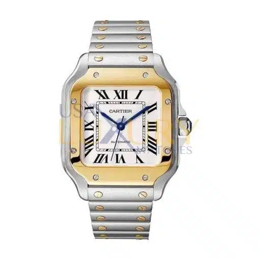 cheap Cartier Santos De Cartier W2SA0007 Automatic Silver Dial Steel and Yellow Gold Men