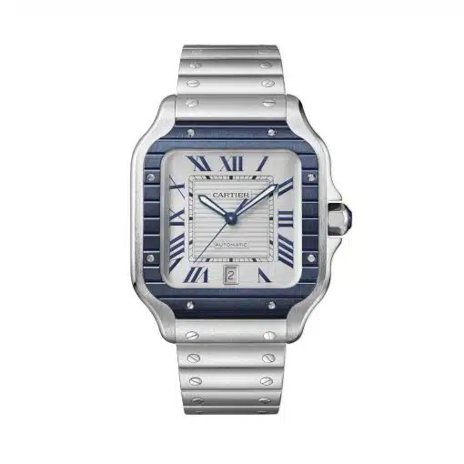 cheap Cartier WSSA0047 Santos de Cartier Grey Striated Dial Stainless Steel Watch Large replica watch