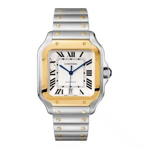 cheap Santos De Cartier Large W2SA0009 Automatic Silver Dial Steel and Yellow Gold replica watch