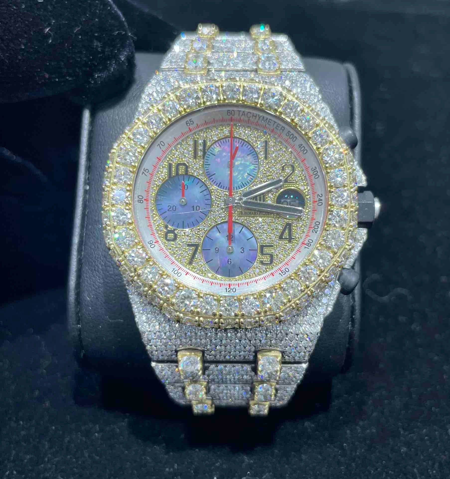 Cheap 42 CTS VVS ICED OUT TWO-TONE ROYAL OAK OFFSHORE AUDEMAR PIGUET AP BUST DOWN 43MM replica watch