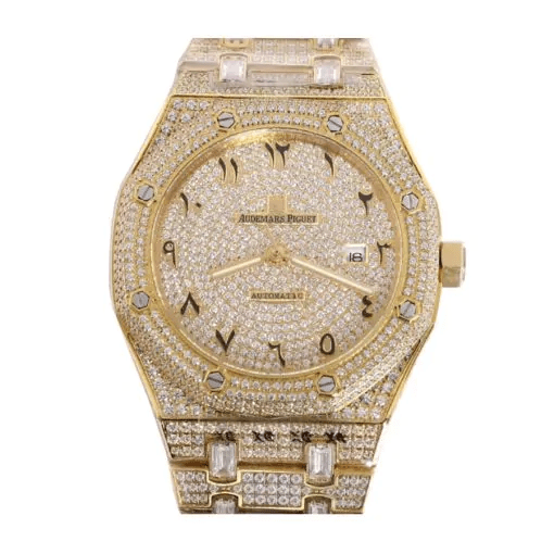 replica iced out watches Audemars Piguet Royal Oak Selfwinding 42 mm Steel Yellow Gold Gem Set Ref. 15400SR.OO.1220SR.02