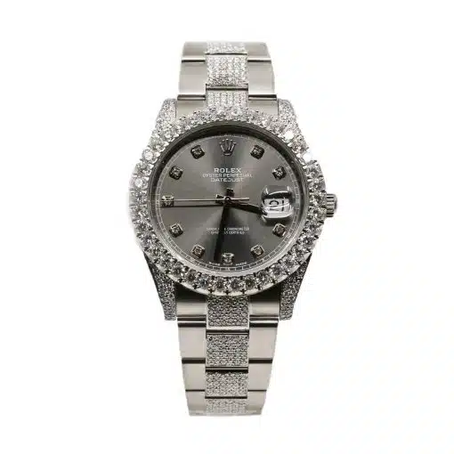 replica iced out Rolex 126300 Datejust 41mm Customized with Diamonds Watch